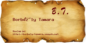 Borbély Tamara névjegykártya