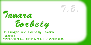 tamara borbely business card